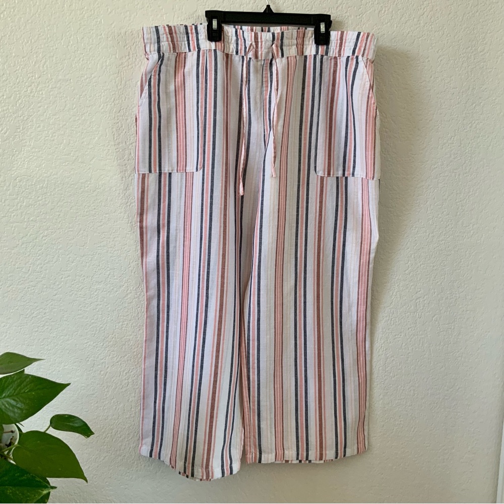 Liz Claiborne, Linen/Cotton, Wide Leg, Crop Pants, XL
